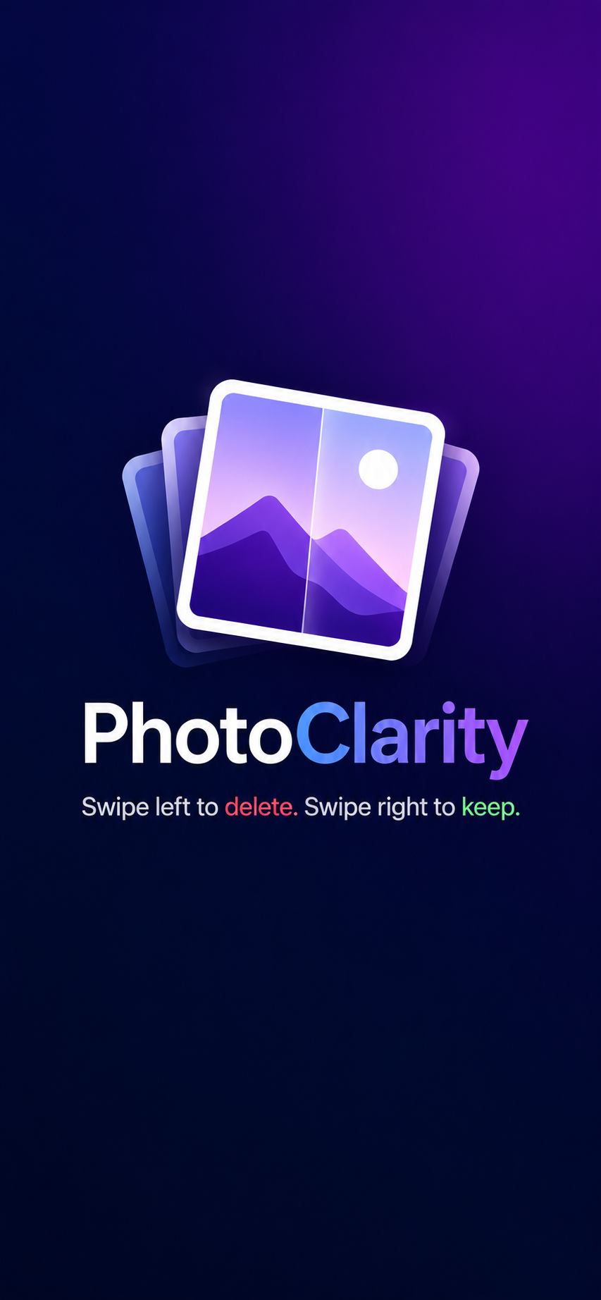 PhotoClarity logo on a purple background