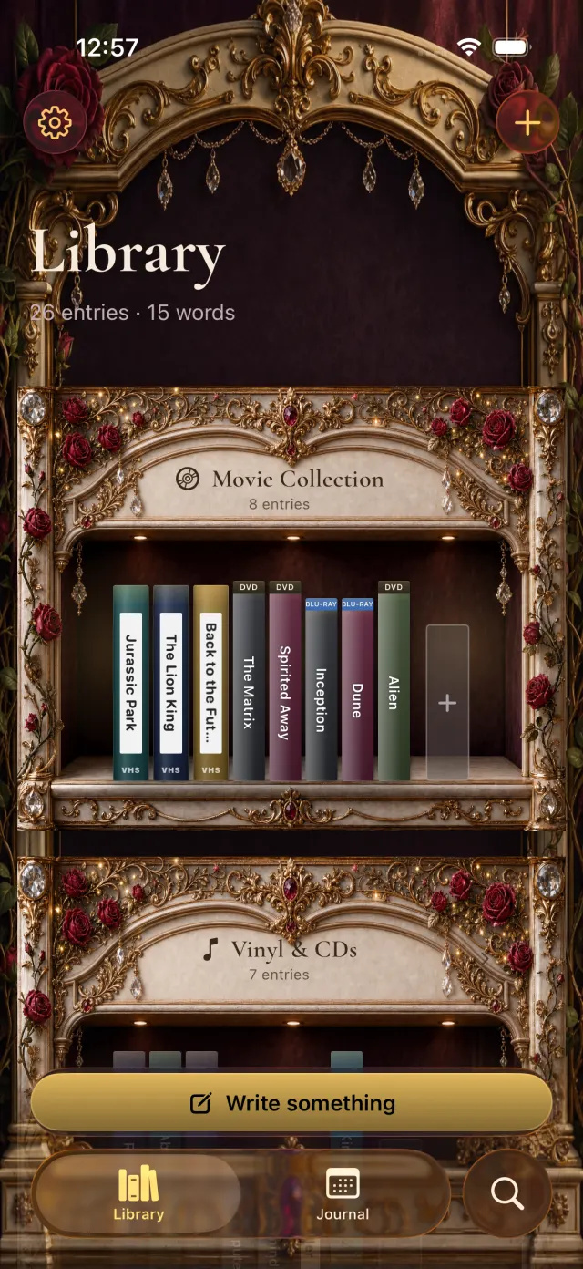 Motlio library in the Enchanted theme